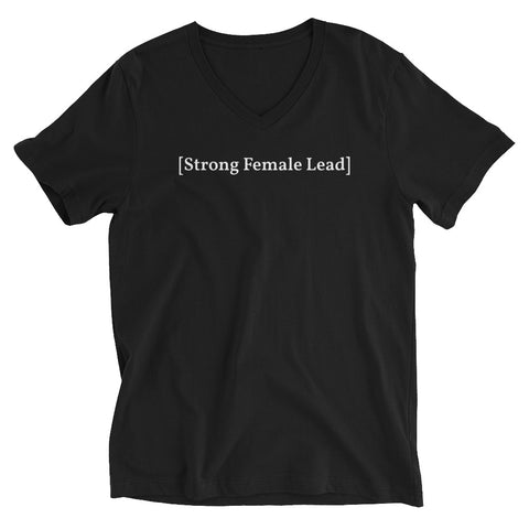 [Strong Female Lead] Black Unisex Short Sleeve V-Neck T-Shirt